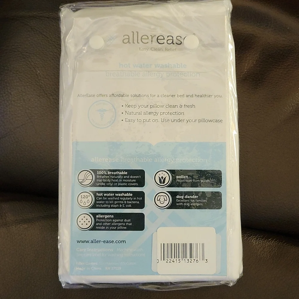 Allerease King Size 2 pk pillow protector white Breathable allergy protect New … - Picture 4 of 6